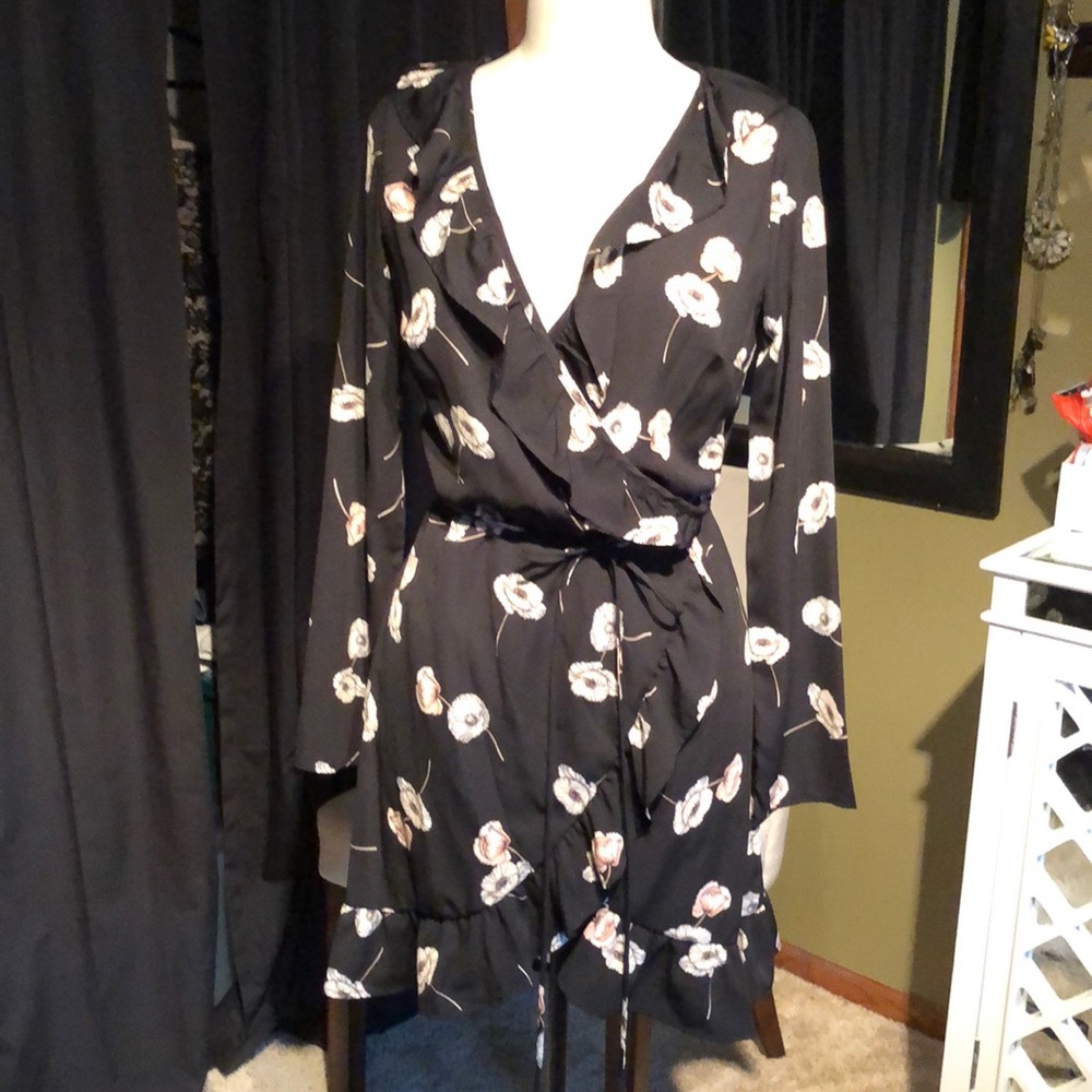 Sage wrap party dress